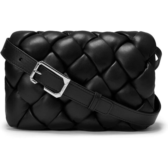 Stylish Black Women´s Vegan Leather Crossbody Bag -...